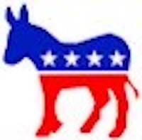 a donkey logo with stars on it